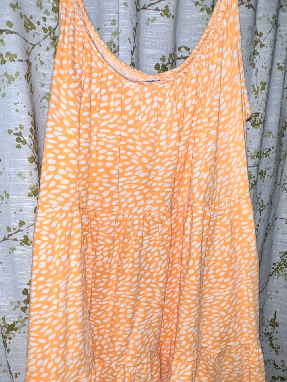 Old Navy Orange & White Braided-Trim Tank Dress